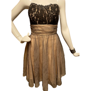 Blush Pink & Black lace dress, size 10